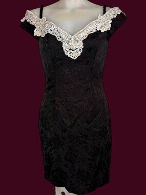 Vintage Zum Zum black velvet bodycon cocktail dress
